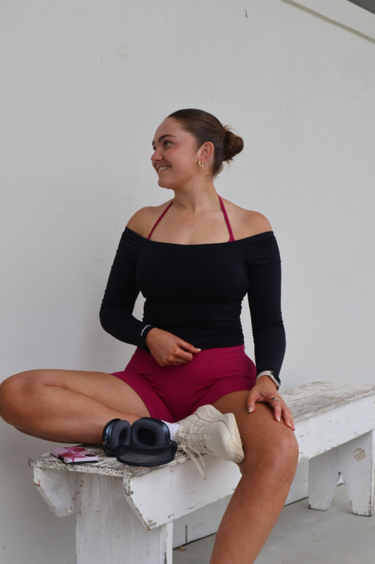 Sleek Off-Shoulder Long Sleeve