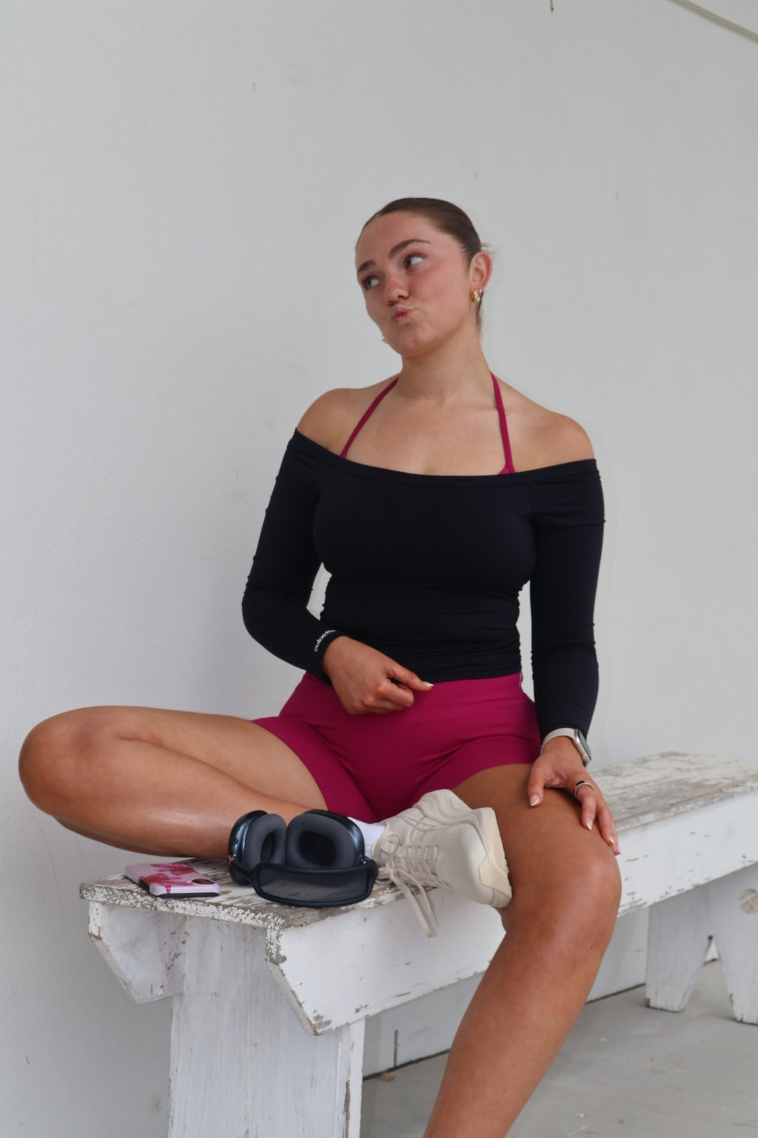 Sleek Off-Shoulder Long Sleeve