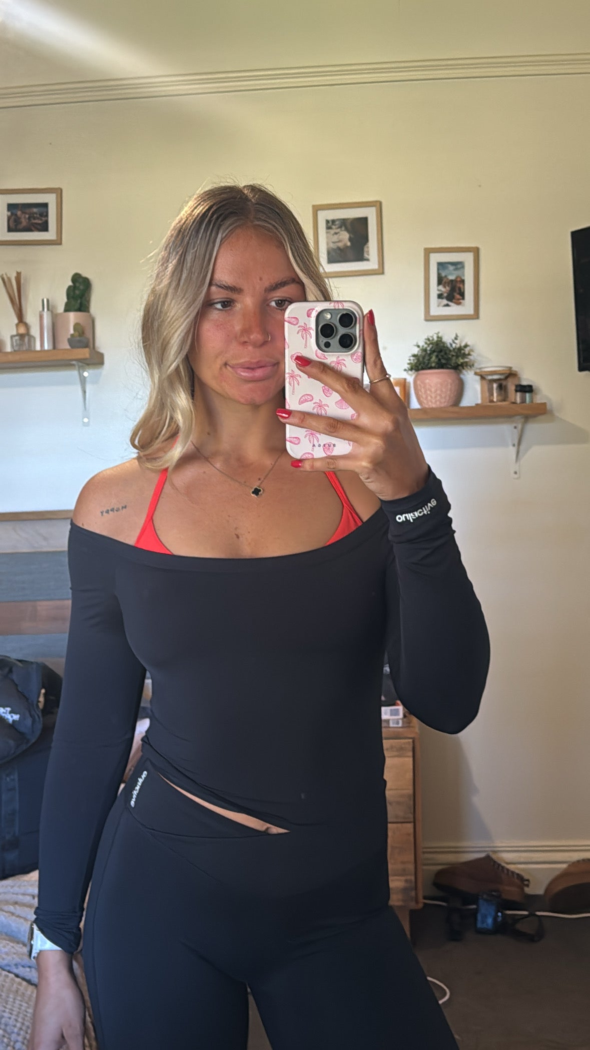 Sleek Off-Shoulder Long Sleeve