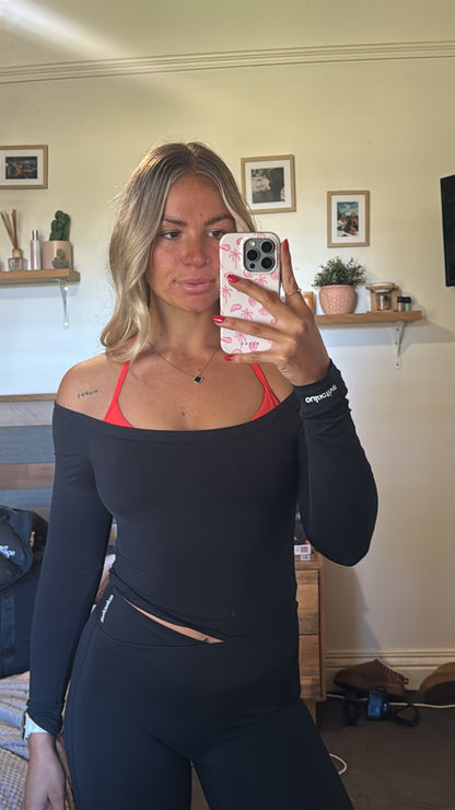 Sleek Off-Shoulder Long Sleeve